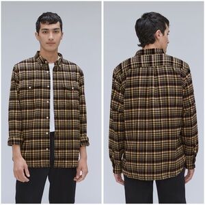 NWT Everlane The Brushed Plaid 100% Cotton Flannel Shirt in Size Medium